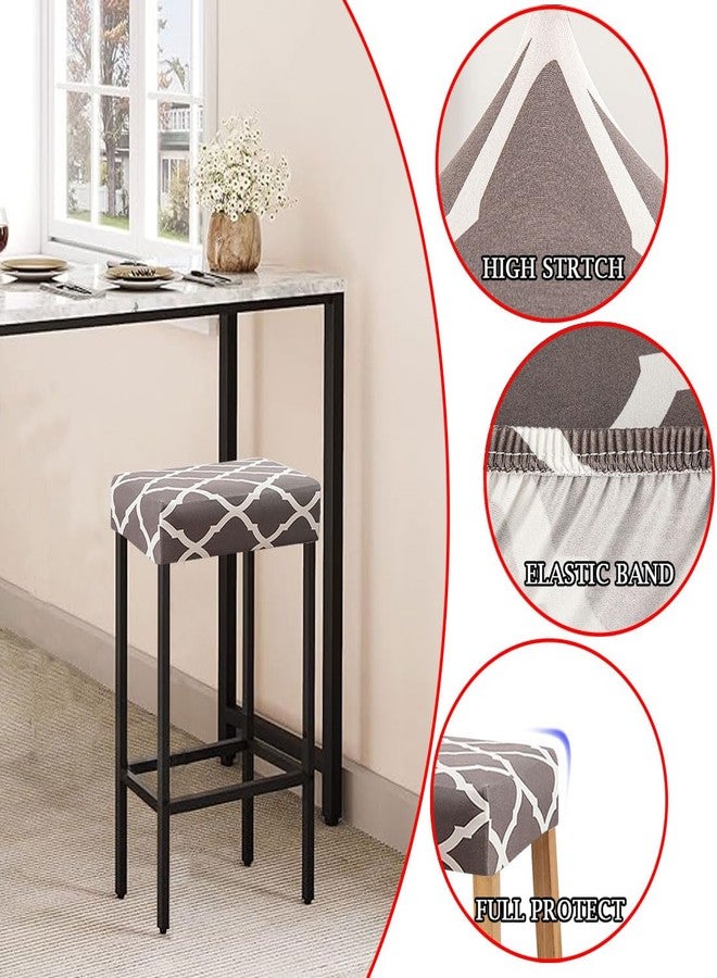 أغطية كراسي Lussenwert مستطيلة الشكل، طقم من 4 قطع، أغطية كراسي قابلة للتمدد ومطبوعة، قابلة للغسل، غطاء كرسي بار، واقي مقعد مع أربطة مطاطية، نمط من 11 - Image 3